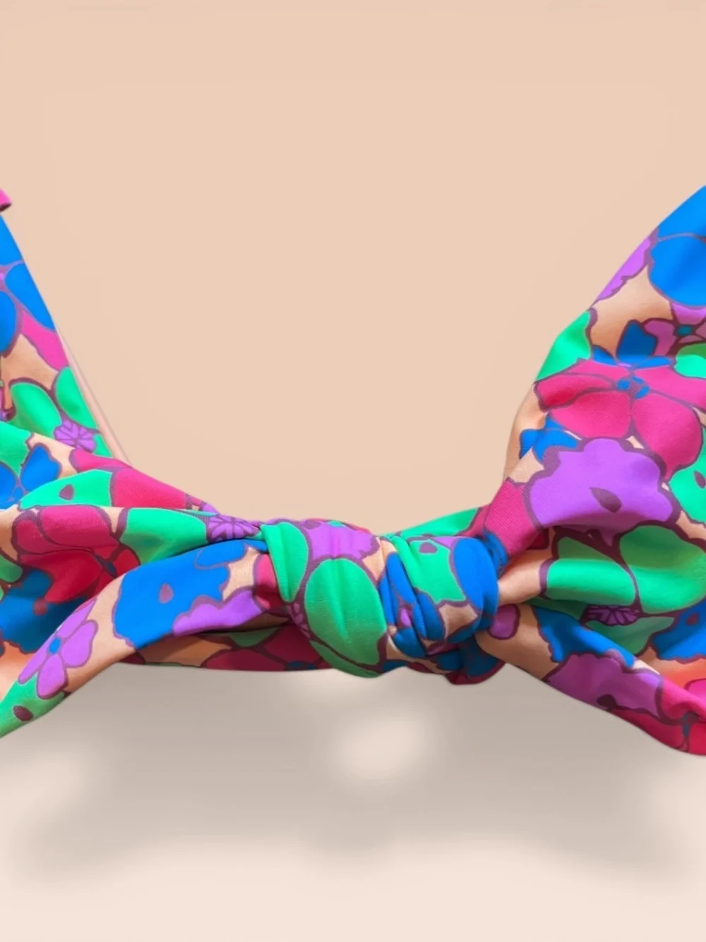 Frankies Bikinis Floral 2 Piece Bikini Set L Top M Brazilian Bottom Retro